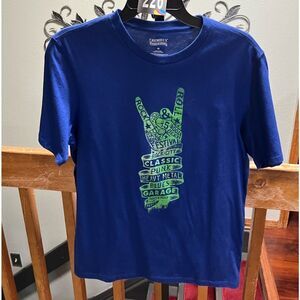 NWOT Cremieux Blue Graphic Rock & Roll T-Shirt Size Medium #226
